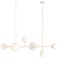 Pendelleuchte Creme Weiß E27 E14 6-flammig Kugelschirm Pendelleuchte Creme Weiß E27 E14 6-flammig Kugelschirm von ALDEX