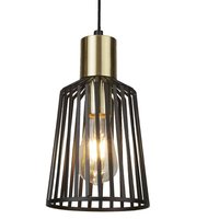 Pendelleuchte E27 Ø 16 cm in Schwarz Messing Metall von Searchlight