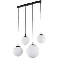 Pendelleuchte Glas Metall L: 87cm Schwarz Weiß E27 4-flammig von TK Lighting
