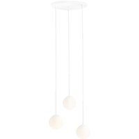 Pendelleuchte Glas Metall Modern 3-flammig E14 in Weiß Pendelleuchte Glas Metall Modern 3-flammig E14 in Weiß von ALDEX