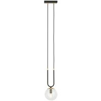 Pendelleuchte Glas Metall Schwarz Gold E14 Kugel Schirm von Emibig