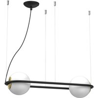 Pendelleuchte Glas Metall Schwarz Weiß Gold 2-flammig Pendelleuchte Glas Metall Schwarz Weiß Gold 2-flammig von Luminex
