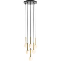 Pendelleuchte Glas Metall in Schwarz Messing G9 elegant Pendelleuchte Glas Metall in Schwarz Messing G9 elegant von ALDEX