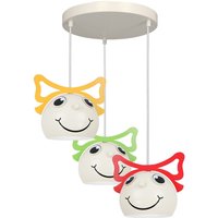 Kinderzimmer Hängelampe Weiß Bunt 3x E27 Glas Metall Kinderzimmer Hängelampe Weiß Bunt 3x E27 Glas Metall von Luminex