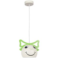 Kinderlampe Weiß Grün Ø 16,5 cm Glas Metall E27 Decke von Luminex