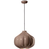 Pendelleuchte Keramik Handarbeit E27 rund D: 34 cm Braun von Ferroluce