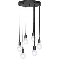 Pendelleuchte Messing Eisen Ø 40 cm 6-flammig E27 Schwarz von Ghidini Giovanni Battista