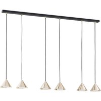 Pendelleuchte Metall B: 116 cm XXL H: max. 100 cm Schwarz Gold von Emibig