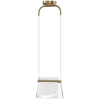 Pendelleuchte Metall Glas LED H: max. 329 cm in Messing von Maytoni