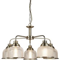 Pendelleuchte Metall Glas Ø 58 cm Jugendstil in Messing antik von Searchlight