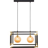 Pendelleuchte Metall Glas in Schwarz Bernstein G9 54 cm von Zaklad Wielobranzowy Export-Import-Jupiter