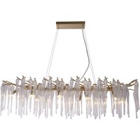 Pendelleuchte Metall Glas stilvoll L:117 cm G9 in Gold Pendelleuchte Metall Glas stilvoll L:117 cm G9 in Gold von 121004