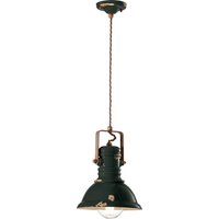 Pendelleuchte Metall Keramik E27 Ø 23 cm rund Vintage von Ferroluce