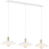 Pendelleuchte Metall L: 90 cm E27 Weiß Gold 3-flammig E27 von Emibig