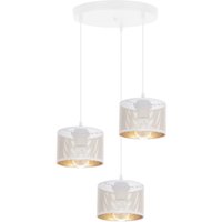 Pendelleuchte Metall Loft 3-flmg E27 B:40 cm Weiß Gold von Belis