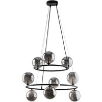 Pendelleuchte Metall Rauchglas G9 Schwarz Graphit 2 Ringe von TK Lighting
