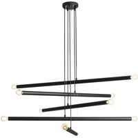 Pendelleuchte Metall Schwarz E14 10-flammig 100 cm lang von ALDEX