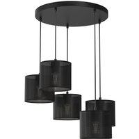 Pendelleuchte Metall Schwarz Ø58 cm E27 Loft 5-flammig von Luminex