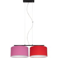 Pendelleuchte Metall Stoff E27 70 cm Rosa Rot blendarm von Belis