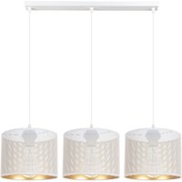 Pendelleuchte Metall Weiß Gold E27 3-flmg 70 cm lang Pendelleuchte Metall Weiß Gold E27 3-flmg 70 cm lang von Belis