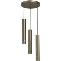 Pendelleuchte Metall in Gold GU10 3-flmg Ø30 cm rund von Luminex