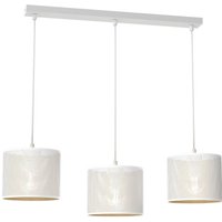Pendelleuchte Metall in Weiß Gold 75 cm E27 Loft von Luminex
