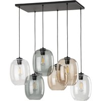 Pendelleuchte Rauchglas Metall L: 70 cm H: max. 1,3 m 6x E27 Pendelleuchte Rauchglas Metall L: 70 cm H: max. 1,3 m 6x E27 von TK Lighting