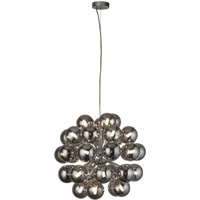 Pendelleuchte Rauchglas Ø 51 cm 27x G9 Grau Chrom CARTER von Searchlight