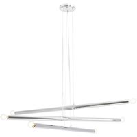 Pendelleuchte Retro in Chrom Metall 6-flmg E14 elegant von ALDEX
