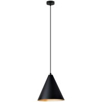 Pendelleuchte Schwarz Gold L: 24 cm E27 Metall verstellbar von Emibig