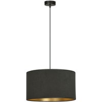 Pendelleuchte Schwarz Gold Ø 35 cm rund Stoff E27 CYRIL von Emibig