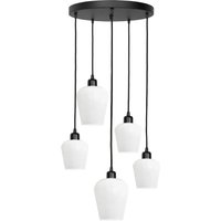 Pendelleuchte Schwarz Weiß Ø 45 cm Messing Eisen Glas 5x E27 Pendelleuchte Schwarz Weiß Ø 45 cm Messing Eisen Glas 5x E27 von Giovanni Battista