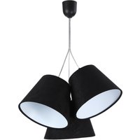 Pendelleuchte Schwarz Weiß Stoff 3-flmg Retro von BPS Koncept