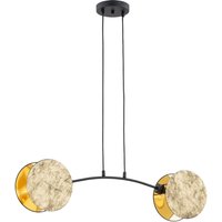 Pendelleuchte Stoff Metall L: 82 cm 2-flammig E27 THAIS von Emibig