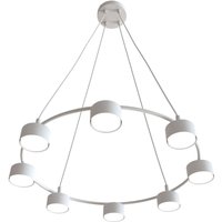 Pendelleuchte Weiß Metall akzentuiert L:64 cm 8-flammig von Emibig