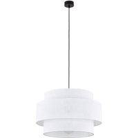 Pendelleuchte Weiß Ø 50 cm H: max. 160 cm Stoff Metall E27 Pendelleuchte Weiß Ø 50 cm H: max. 160 cm Stoff Metall E27 von TK Lighting