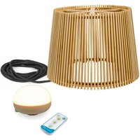 Pendelleuchte außen LED Akku Holz Ø 39 cm IP54 2700 K dimmbar von Newgarden