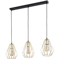 Pendelleuchte in Schwarz Gold 3xE27 Esstisch OHLA von TK Lighting