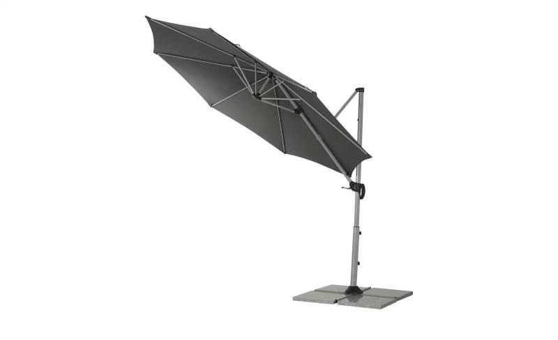 Pendelschirm  Ø 300 cm Derby Sun ¦ grau ¦ Maße (cm): H: 244  Ø: 300