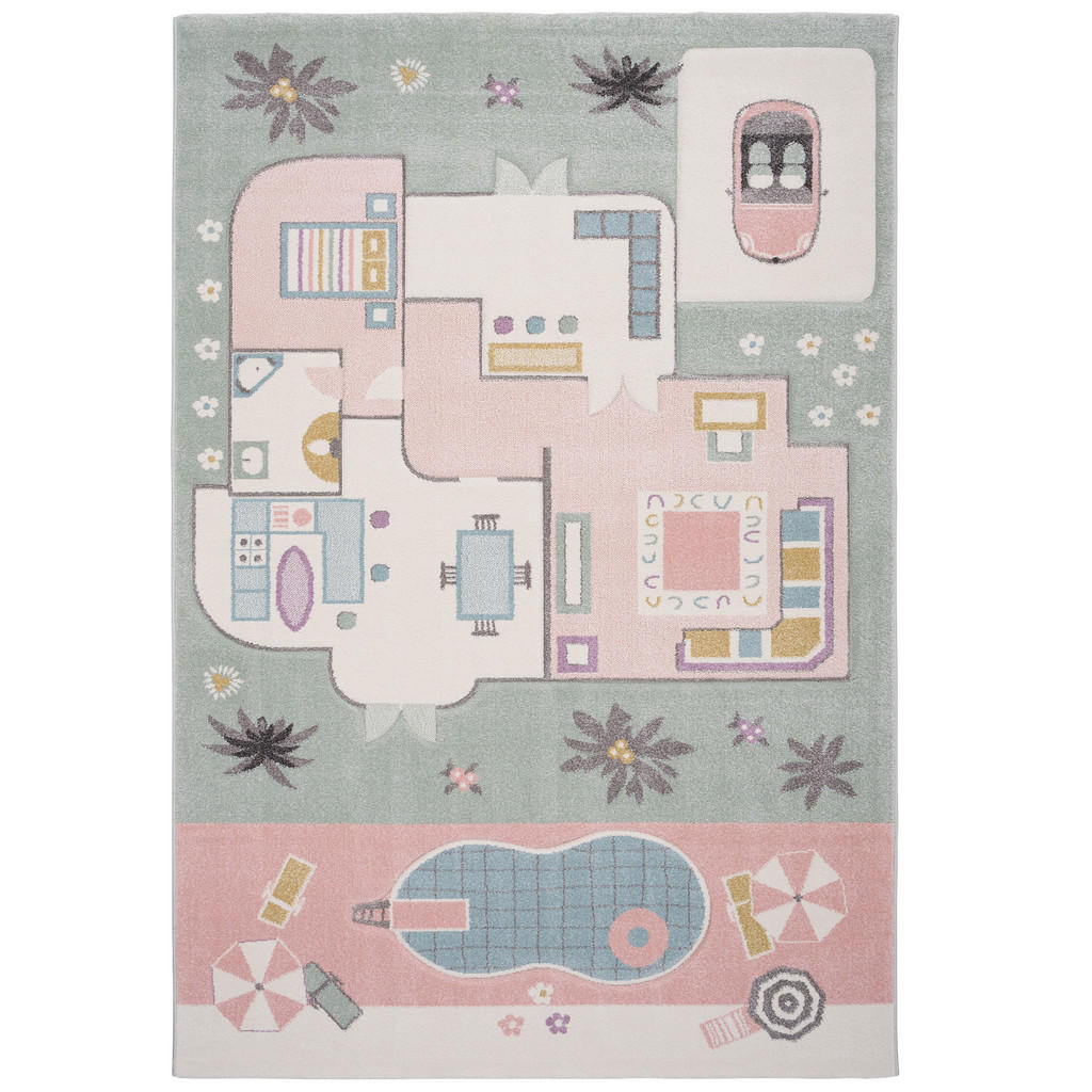 Pergamon Kinder, Rosa, Textil, Stern/Sternzeichen, 80x150 cm, Teppiche & Böden, Teppiche, Teppich Kinderzimmer von Pergamon