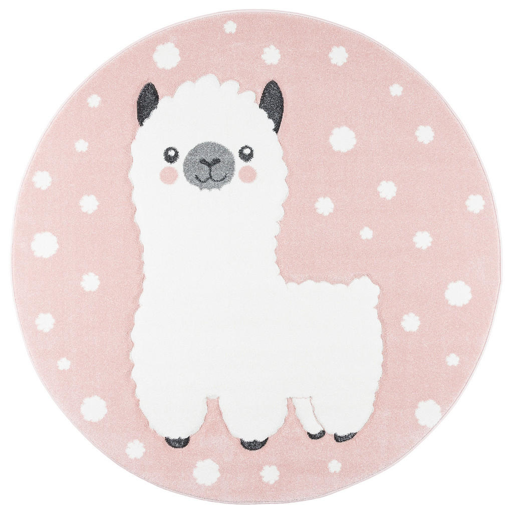 Pergamon Kinder, Rosa, Textil, Animalprint, Rund, 120x120 cm, Teppiche & Böden, Teppiche, Teppich Kinderzimmer von Pergamon