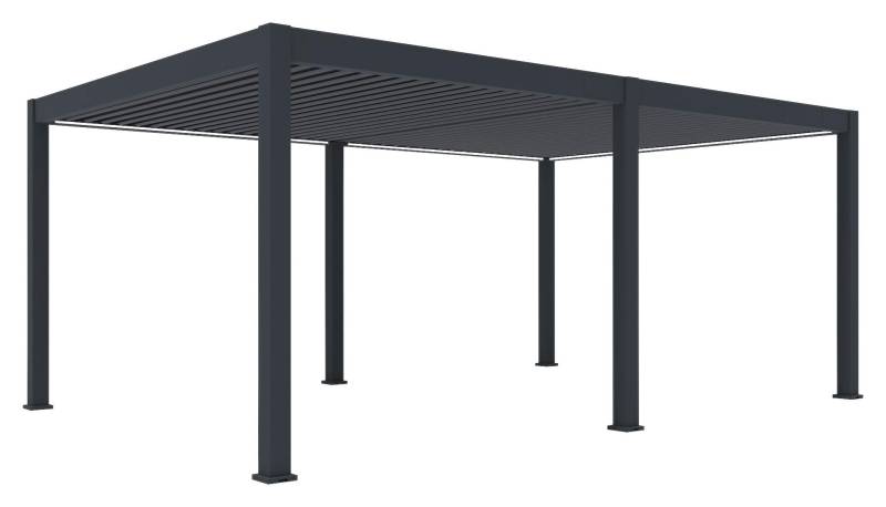 Pergola Deluxe Plus m. LED ca. 600x400 cm Anthr. Netzbetr