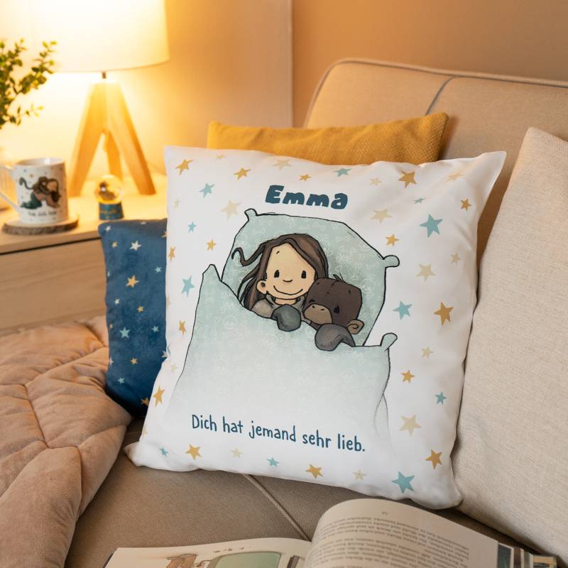 Personalisierbares Kissen »Anouk« mit Name, weiß