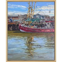 Peter Witt: Bild 'Fischkutter in Büsum' (2024) (Original / Unikat), gerahmt