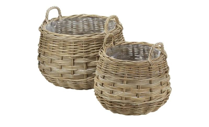 Pflanzkorb  2er Set   ¦ braun ¦ Rattan,Kunststoff ¦ Maße (cm): H: 44  Ø: 56.0 Dekoration > Dekoartikel - Möbel Kraft