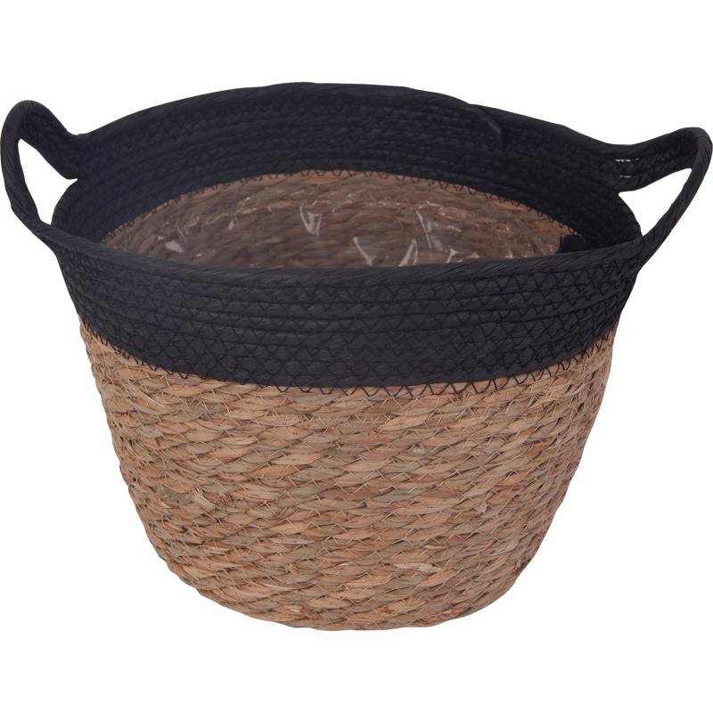 Pflanzkorb Ø 27 cm x 22 cm Natur-Schwarz