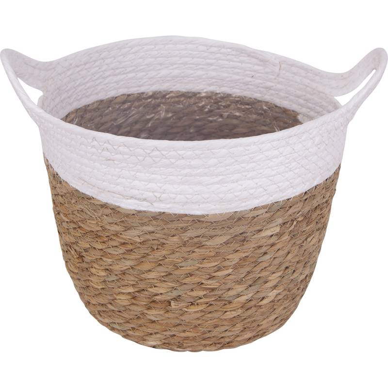 Pflanzkorb Ø 27 cm x 22 cm Natur-Weiß