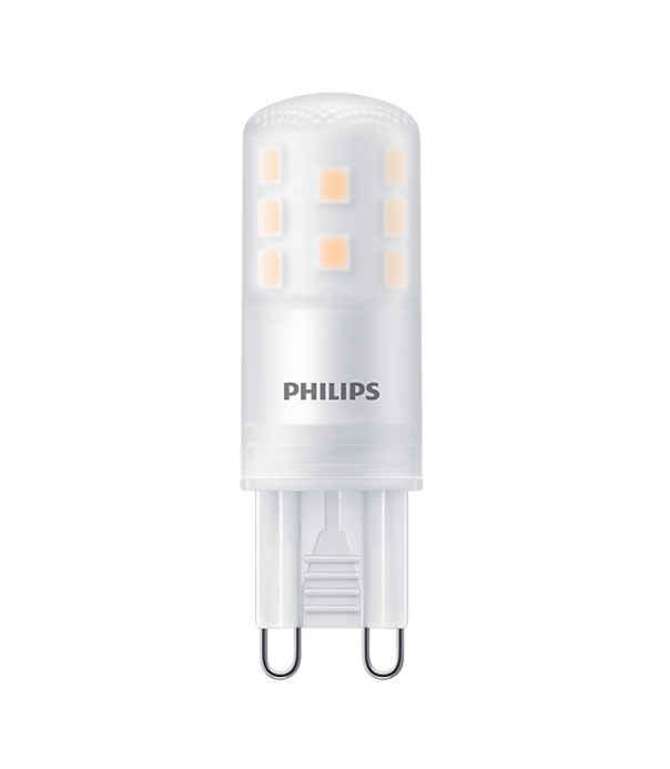 Philips® CorePro G9 / GU9 LED Leuchtmittel dimmbar 2.6W = 25 Watt 300 Lumen 2700K warmweiß Winkel 300º Länge 52 mm