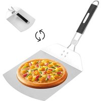 Pizzaschaufel, Pizzaschaufel-Set aus Edelstahl, Schiebe-Pizzaschaufel mit klappbarem Griff, Pizzaschaufel-Set mit Pizzaschneider und Pizzaschieber Pizzaschaufel, Pizzaschaufel-Set aus Edelstahl, Schiebe-Pizzaschaufel mit klappbarem Griff, Pizzaschaufel-Set mit Pizzaschneider und Pizzaschieber