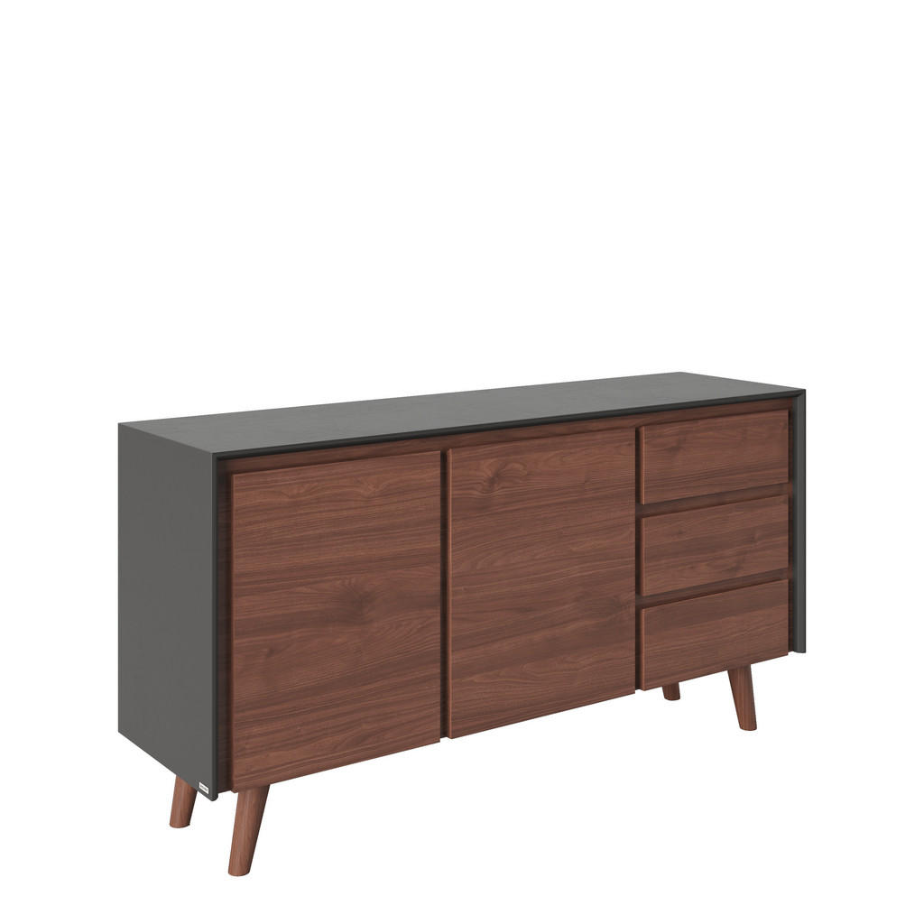 Playboy SIDEBOARD Grau, Walnuss